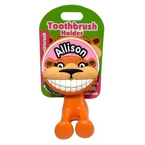 Happy Smiles Personalized Kids Toothbrush Holder Allison Lion